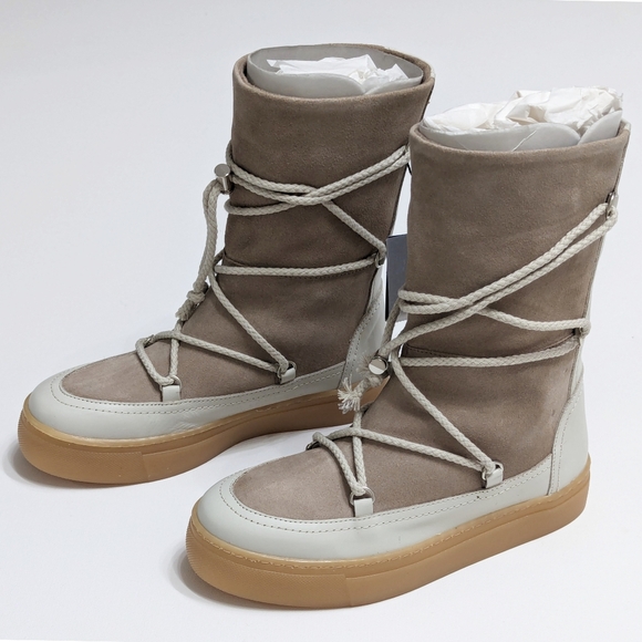 Zara Special Edition Split Suede Winter Boots With Warm...